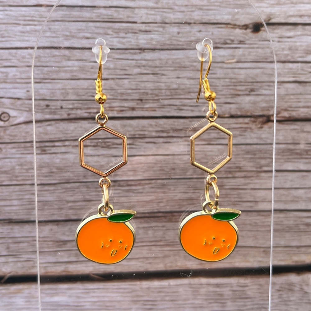 Orange Dangle Earrings